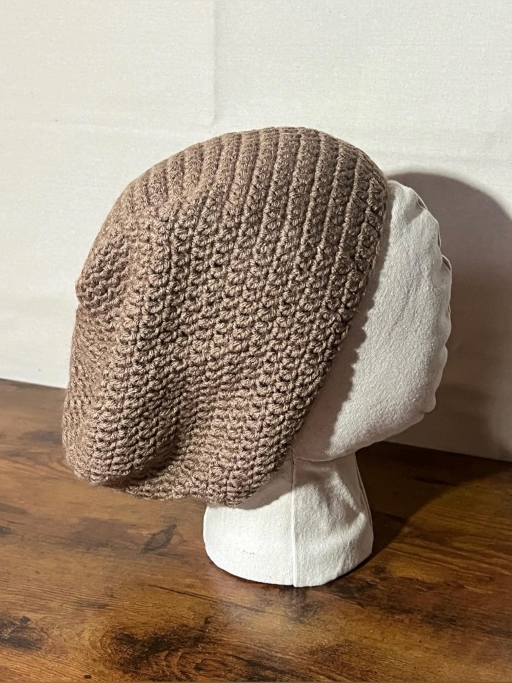 Handmade Crochet Rasta Tam Hat | Slouchy Beanie for Locs | Brown